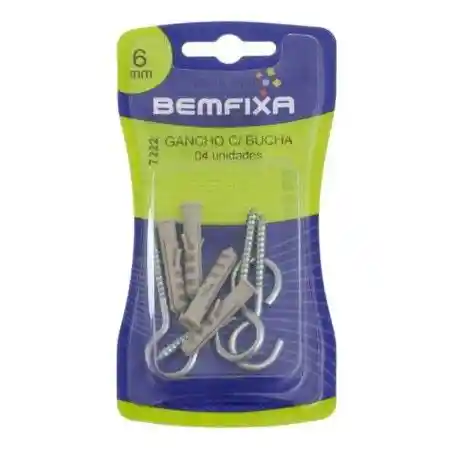 Bemfixa Gancho com Bucha 6mm 