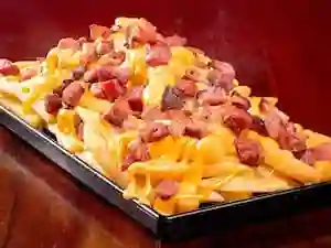 Porção de Fritas com Bacon No Marmitex Grande